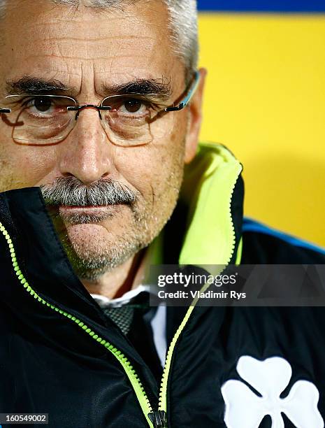 Panathinaikos coach Fabriciano Gonzalez is seen ahead of the Superleague match between Asteras Tripolis and Panathinaikos FC at Asteras Tripolis...