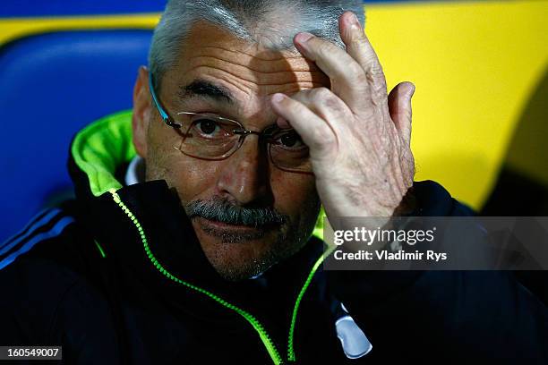 Panathinaikos coach Fabriciano Gonzalez is seen ahead of the Superleague match between Asteras Tripolis and Panathinaikos FC at Asteras Tripolis...
