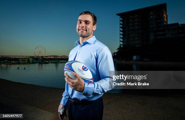 Nick Frost of the Wallabies poses for a photo during the Australia Wallabies Rugby World Cup Squad Announcement at Darwin Waterfront on August 10,...