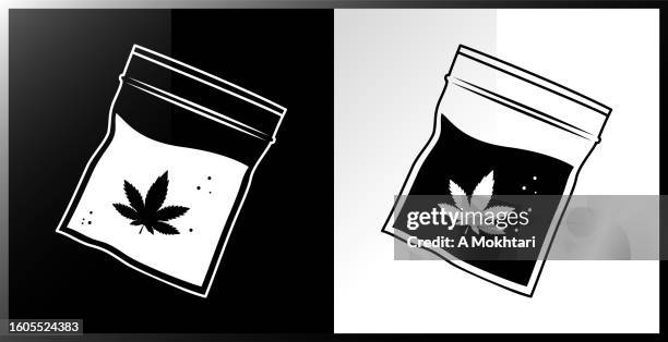 drug sachet icon. - cannabinoid stock illustrations