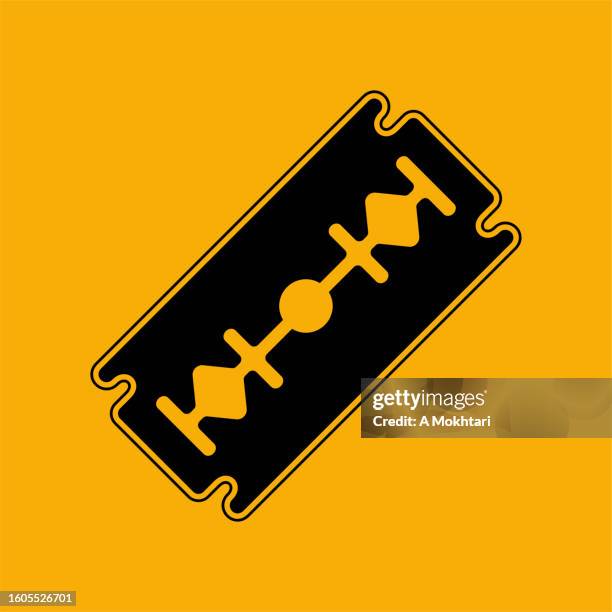 razor blade icon. - blade stock illustrations