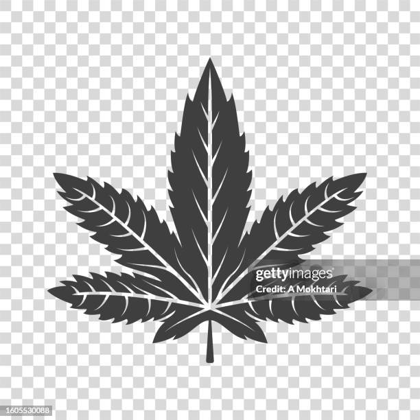 cannabis leaf icon. - marijuana leaf stock illustrations
