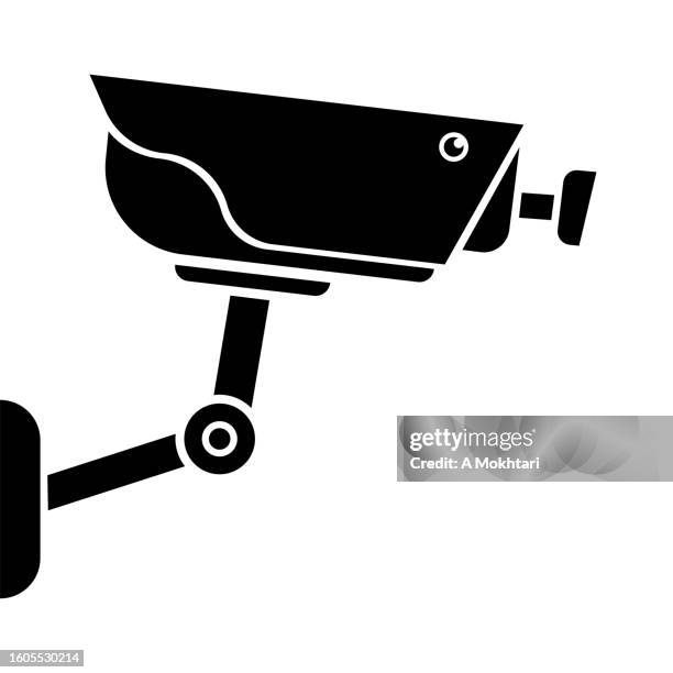 stockillustraties, clipart, cartoons en iconen met surveillance camera icon. - security camera