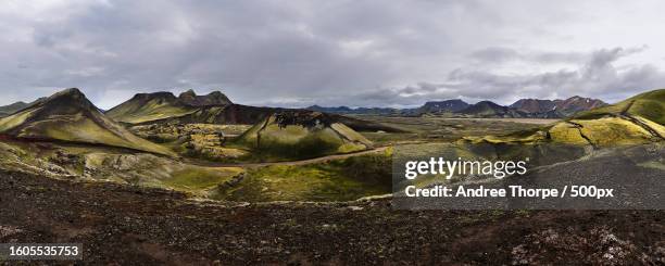 panoramic view of landscape against sky - andree thorpe stock pictures, royalty-free photos & images