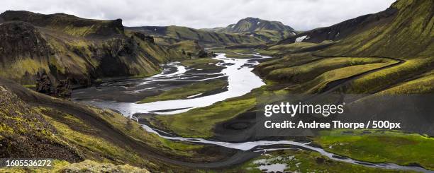 scenic view of mountains against sky - andree thorpe stock pictures, royalty-free photos & images