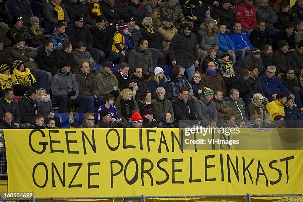 Banner Geen Olifant in onze porseleinkast during the Dutch Eredivisie match between NAC Breda and PEC Zwolle at the Rat Verlegh Stadium on february...