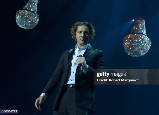 David Bisbal performs on stage at the Palau Sant Jordi on February 2, 2013 in Barcelona, Spain.