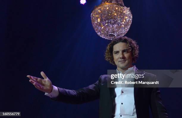 David Bisbal performs on stage at the Palau Sant Jordi on February 2, 2013 in Barcelona, Spain.