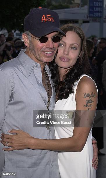 Actress Angelina Jolie and her husband, actor-director Billy Bob Thornton, attend the premiere of the MGM Pictures'' film "Original Sin" July 31,...