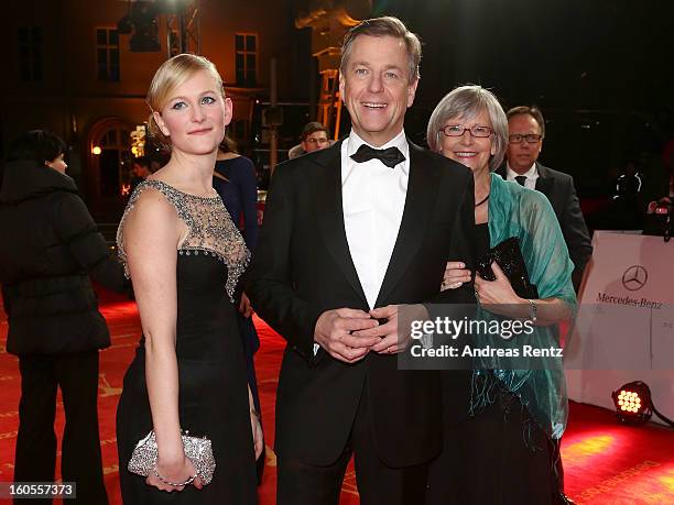 Caterine Kleber, Claus Kleber and Renate Kleber attend 'Goldene Kamera 2013' at Axel Springer Haus on February 2, 2013 in Berlin, Germany.