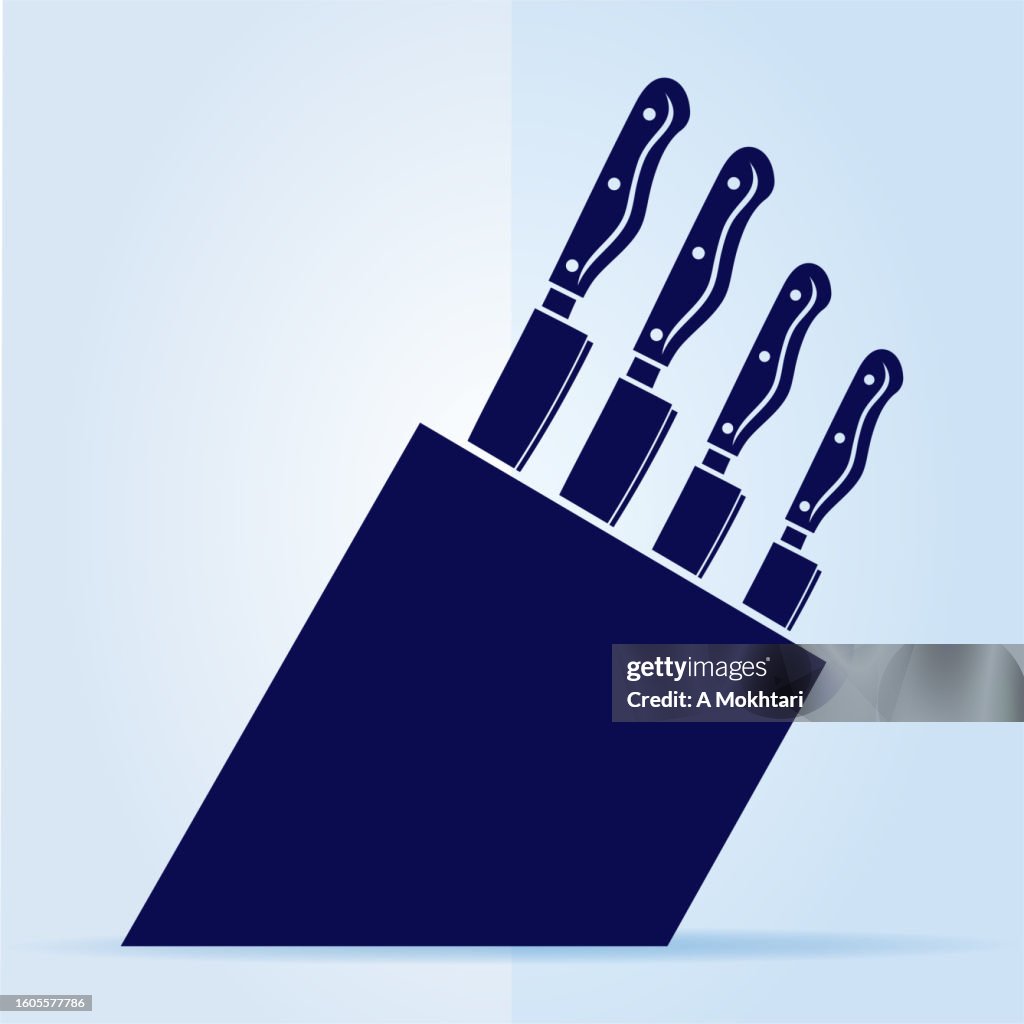 Knife set icon.