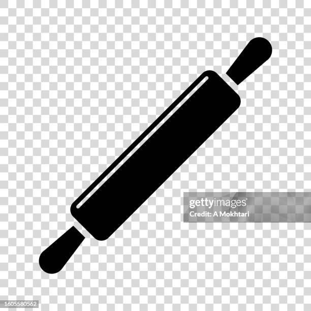 rolling pin icon. - bakery logo stock illustrations