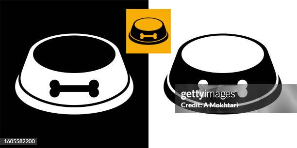 dog bowl icon. - dog bowl stock illustrations