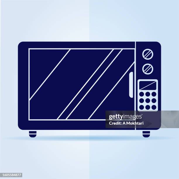 microwave icon. - kitchen rendering stock illustrations