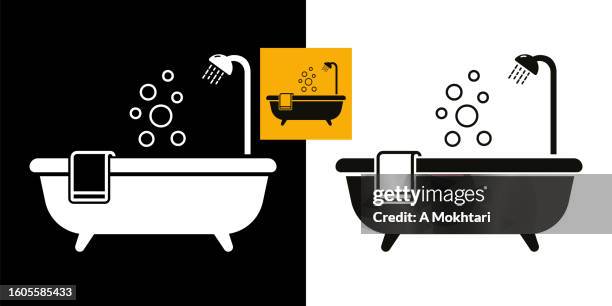 bathtub icon. - steam bathroom stock illustrations