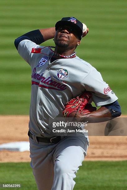 Edward Valdez, pitcher of Republica Dominicana during the Caribbean Series Baseball 2013 in Sonora Stadium on february 2, 2013 in Hermosillo, Mexico.
