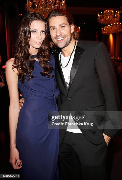 Shanon Hanson and David Garrett attend 'Goldene Kamera 2013' at Axel Springer Haus on February 2, 2013 in Berlin, Germany.