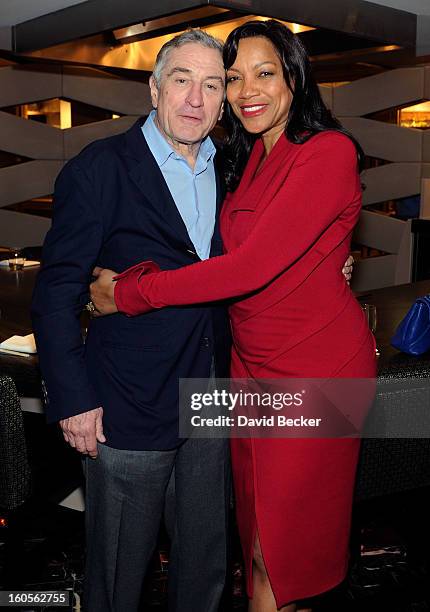 Actor Robert De Niro and his wife, Grace Hightower De Niro, appear during a preview for the Nobu Restaurant and Lounge Caesars Palace on February 2,...