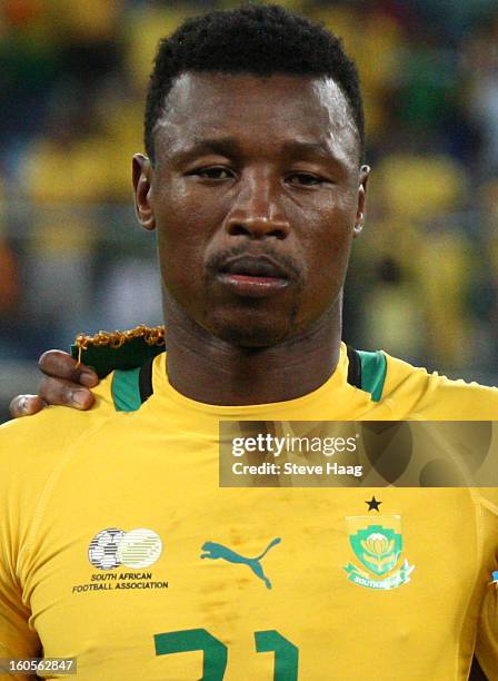 Siyabonga Sangweni of South Africa during the 2013 African Cup of Nations Quarter-Final match between South Africa and Mali at Moses Mahbida Stadium...