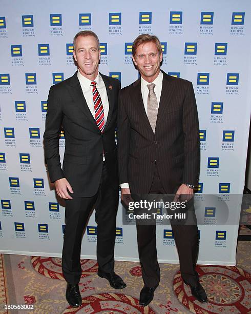 United States Congressman Sean Patrick Maloney, D-NY-18, and partner Randy Florke attend The 2013 Greater New York Human Rights Campaign Gala at The...