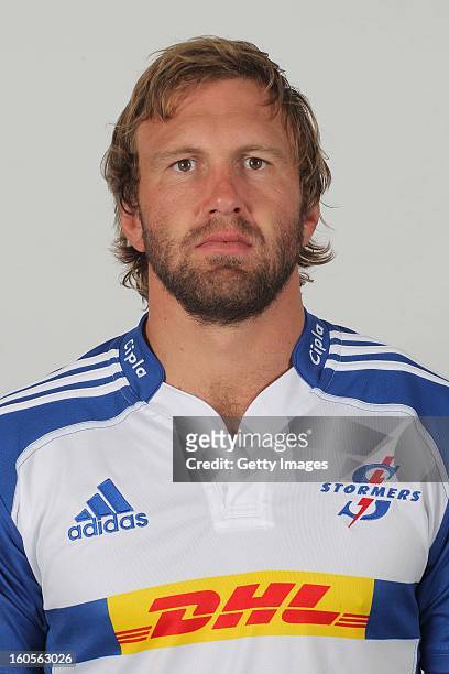 Andries Bekker poses during the official 2013 Stormers Headshots session on January 15, 2013 in Durban, South Africa.