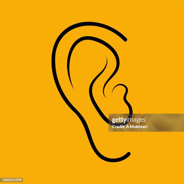 ear icon. - whispering ear stock illustrations