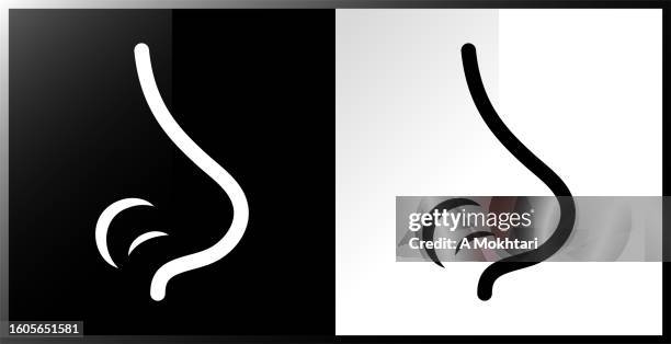 human nose icon, smell... - unpleasant smell stock illustrations