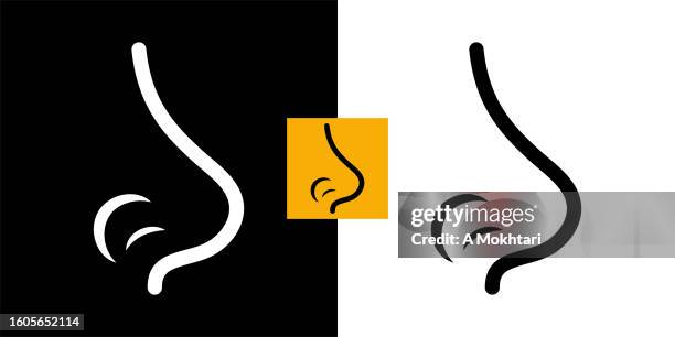 human nose icon, smell... - perception icon stock illustrations