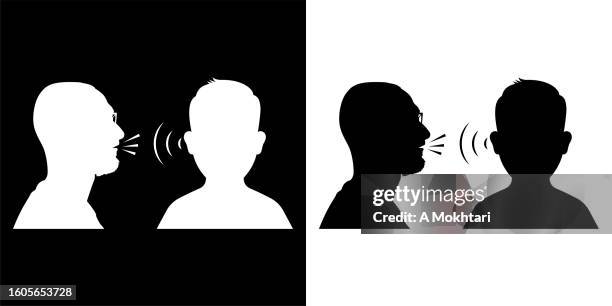 listening, speaking, discussion, incitement, deaf... - human ear stock illustrations
