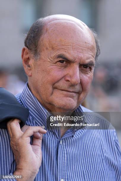Close-up of Italian politician Pier Luigi Bersani, Parma, Italy, July 11, 2023.