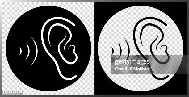 ear icon with sound wave. - eavesdropping stock illustrations