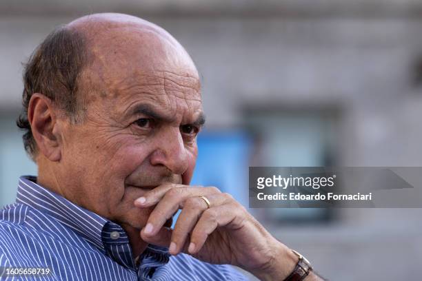 Close-up of Italian politician Pier Luigi Bersani, Parma, Italy, July 11, 2023.