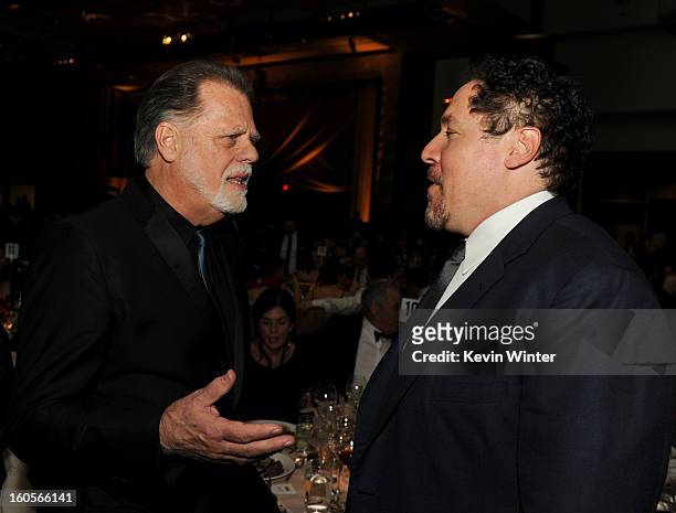 President Taylor Hackford and director Jon Favreau attend the 65th Annual Directors Guild Of America Awards at Ray Dolby Ballroom at Hollywood &...