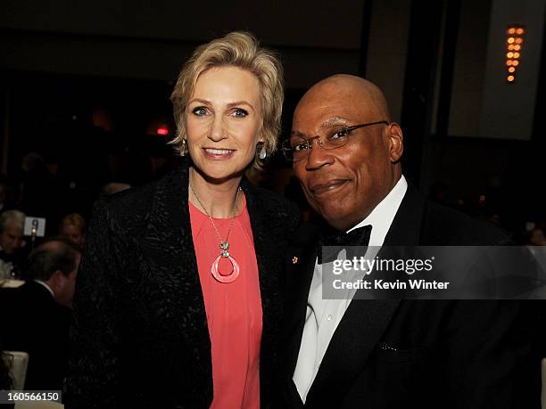 Actress Jane Lynch and director Paris Barclay attend the 65th Annual Directors Guild Of America Awards at Ray Dolby Ballroom at Hollywood & Highland...