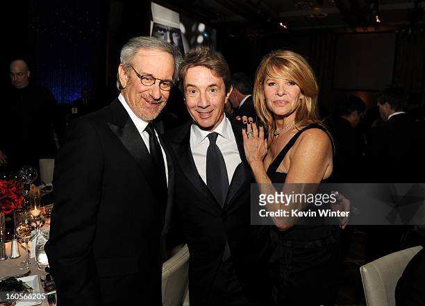 Director Steven Spielberg, actors Martin Short and Kate Capshaw attend the 65th Annual Directors Guild Of America Awards at Ray Dolby Ballroom at...