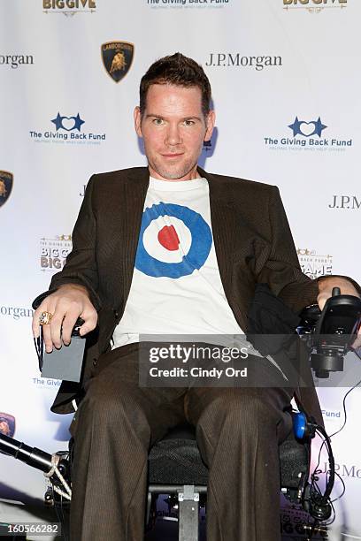 Former NFL player Steve Gleason attends The Giving Back Fund's 4th Annual Big Game Big Give Super Bowl Celebration on February 2, 2013 in New...