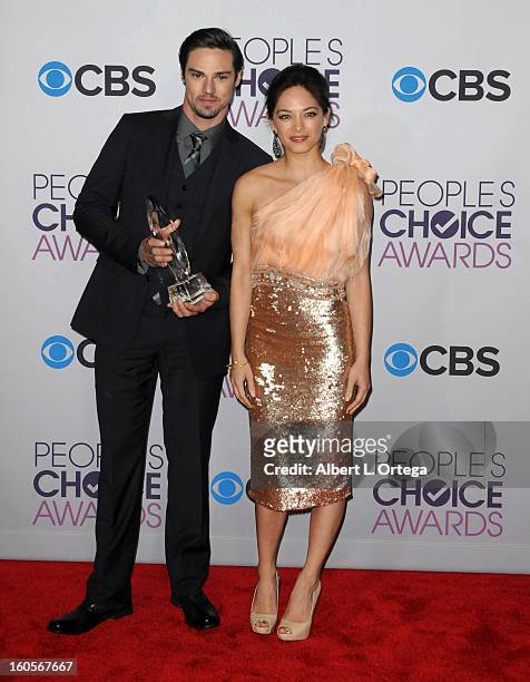 Actor Jay Ryan and actress Kristin Kreuk participate at the 39th Annual People's Choice Awards - Press Room held at Nokia Theater L.A. Live on...