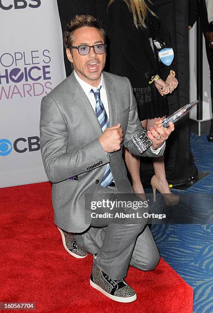 Actor Robert Downey Jr. Participates at the 39th Annual People's Choice Awards - Press Room held at Nokia Theater L.A. Live on January 9, 2013 in Los...