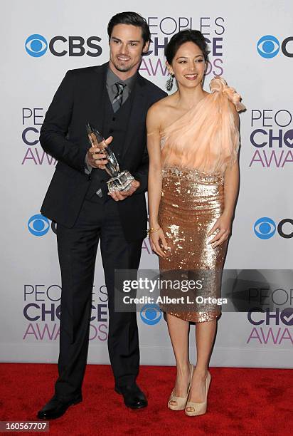 Actor Jay Ryan and actress Kristin Kreuk participate at the 39th Annual People's Choice Awards - Press Room held at Nokia Theater L.A. Live on...