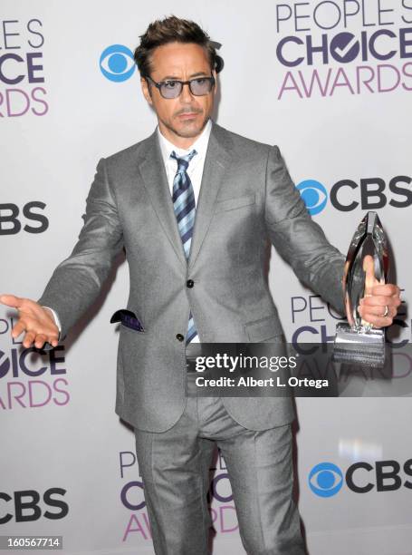 Actor Robert Downey Jr. Participates at the 39th Annual People's Choice Awards - Press Room held at Nokia Theater L.A. Live on January 9, 2013 in Los...