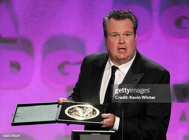 Actor Eric Stonestreet accepts Outstanding Directorial Achievement in Musical Variety award for the 66th Annual Tony Awards on behalf of director...