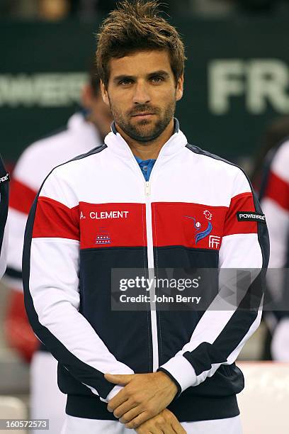 Arnaud Clement, coach of France poses during the teams presentation on day two of the Davis Cup first round match between France and Israel at the...