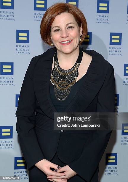 New York City Council Speaker Christine Quinn attends The 2013 Greater New York Human Rights Campaign Gala at The Waldorf=Astoria on February 2, 2013...