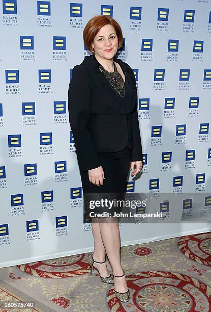 New York City Council Speaker Christine Quinn attends The 2013 Greater New York Human Rights Campaign Gala at The Waldorf=Astoria on February 2, 2013...