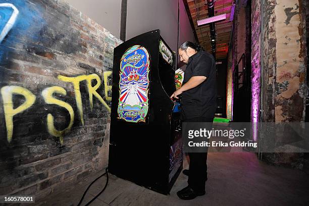 Video games were part of the 80s theme at the Tenth Annual Leather & Laces Super Bowl Party on February 2, 2013 in New Orleans, Louisiana.