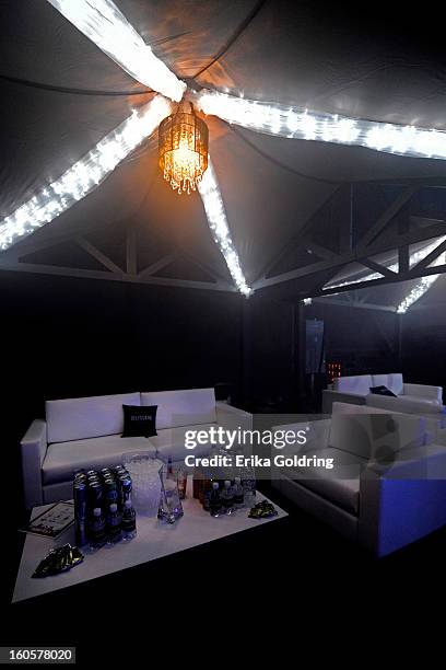 Private cabanas were available for purchase at the Tenth Annual Leather & Laces Super Bowl Party on February 2, 2013 in New Orleans, Louisiana.