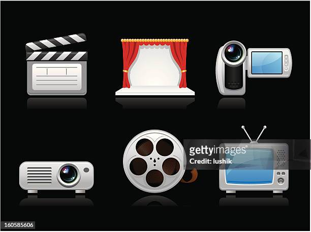 dunkle collection-video - movie and tv awards show stock-grafiken, -clipart, -cartoons und -symbole
