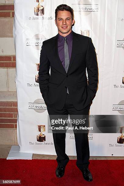 Matt Lanter arrives at the 40th Annual Annie Awards held at Royce Hall on the UCLA Campus on February 2, 2013 in Westwood, California.