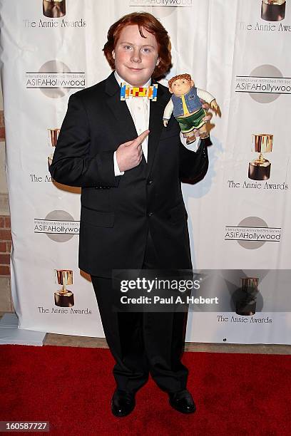 Tucker Albrizzi arrives at the 40th Annual Annie Awards held at Royce Hall on the UCLA Campus on February 2, 2013 in Westwood, California.