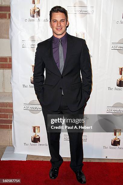 Matt Lanter arrives at the 40th Annual Annie Awards held at Royce Hall on the UCLA Campus on February 2, 2013 in Westwood, California.